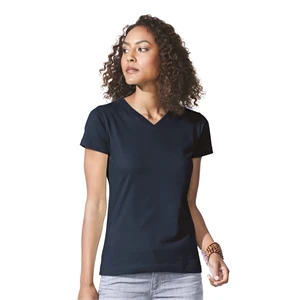 LAT Women's Fine Jersey V-Neck Tee