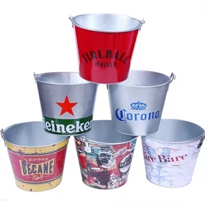 170oz Galvanized Tinplate Classic Round Ice Bucket