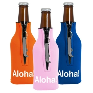 Zippered Bottle Coolie™ With Opener