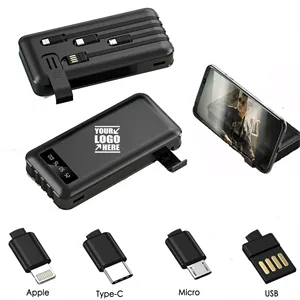 Custom Logo 3-in-1 10000 mAh Mini Portable Power Bank