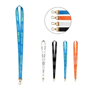 Custom Logo 3/4" Full Color Lanyard w/ Gold Swivel J Hook