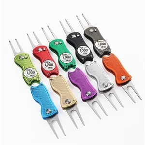 Custom Logo Foldable Metal Golf Divot Repair Tool