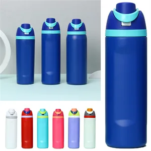 Custom Logo 24oz insulated steel bottle with straw