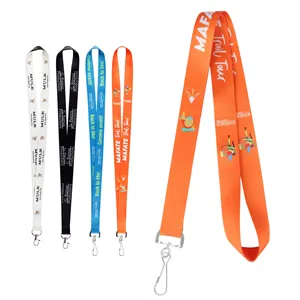 Custom Logo 3/4" Polyester Lanyards For ID Badges W/ Metal Swivel Clasp
