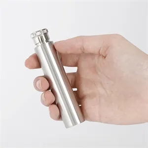 1oz Stainless Steel Mini Cylinder Hip Flask