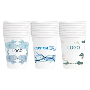 9 Oz Custom Disposable Paper Cups MOQ 20