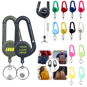 Custom Logo Retractable Heavy Duty Carabiner Badge Reel