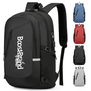 Custom Logo 15.6 Inch Anti-Theft Laptop Backpack with USB Charging Port
