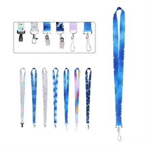 Custom Logo 3/4" Polyester Lanyards For ID Badges W/ Attachment Hook
