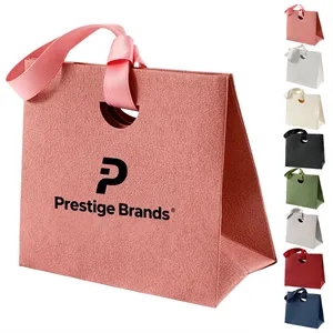 Branded Ribbon Handle Shopping Jewelry Packaging Bag