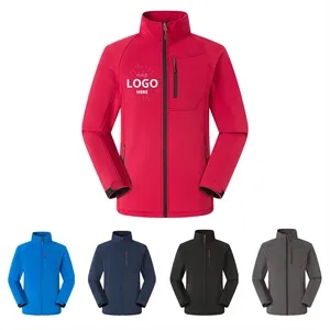 Custom Logo Unisex Polyester Performance Soft Shell Outerwear Jacket