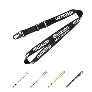 Custom Logo 3/4" Polyester Detachable Lanyards W/ Sling Clasp Hook