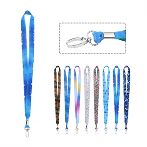 Custom Logo 3/4" Full Color Polyester ID Badge Lanyard W/ Oval Clasp