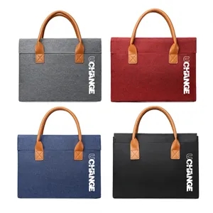 14" Business Laptop Handbag With PU Leather Handles