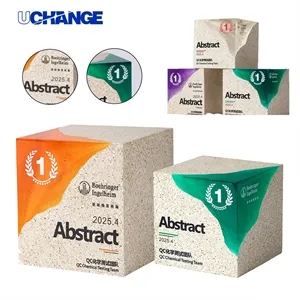 Stone Composite Cube Award With Color Accent