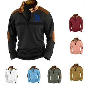 Custom Logo Zipper Long Sleeve Sports Polo Shirt