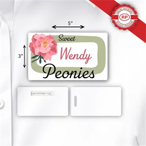 Custom Logo Laminated Personalized Name Badge/Tag (3x5") Rectangle