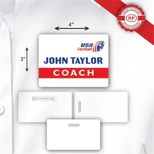 Custom Logo Laminated Personalized Name Badge/Tag (3"x4") Rectangle