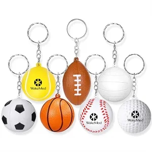Custom Logo Sports Ball Stress Reliever Keychain