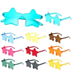 Custom Logo Vibrant star-shaped sunglasses with multi colors
