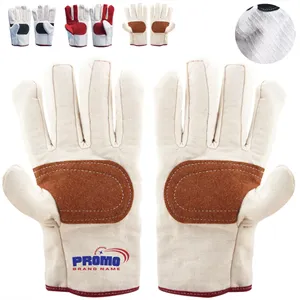 Custom Logo Canvas Work Gloves with Reinforced Palm and Fingertips