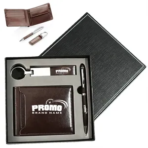 Business Gift Set with Wallet Keychain and Signature Pen