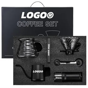 Portable Pour Over Coffee Maker Gift Set Grinder And Filter