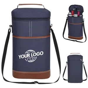 Custom Logo Custom Promotional Double Wine Cooler Bag with Handle