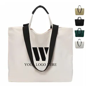 Custom Logo Double-Handled Canvas Tote Bag