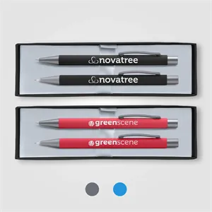 Custom Logo Bowie Pen & Pencil Gift Set - Laser