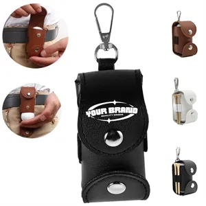 Custom Logo Outdoor Portable Leather Golf Ball Storage Bag Waist Pouch
