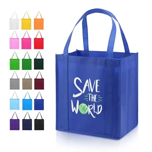 Custom Logo Non-Woven Grocery Tote Bag With Bottom Insert