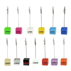 Reusable Resin Cube Base Memo Clip Holder 1''x5''