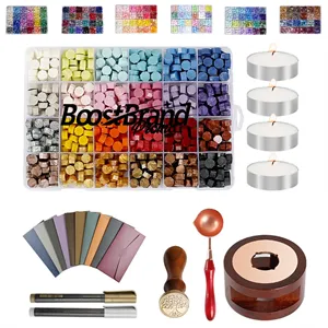 24 Color Wax Seal Stamp Kit with Spoon Warmer Candles
