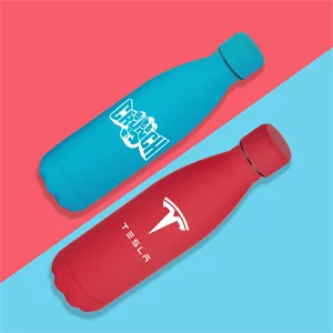 Custom Logo 17 oz. Vacuum Insulated Matte Soft Touch Steel Bottle