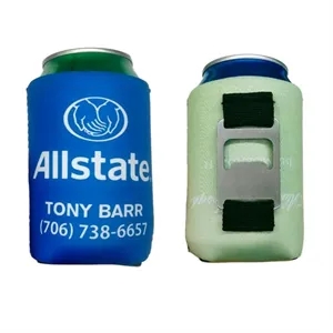 Custom Logo Cup Sleeve with built-in Bottle Opener on Back