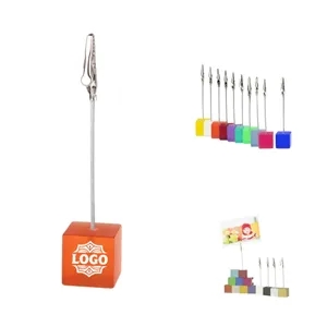 Desktop Cube Base Photo Clip Holder