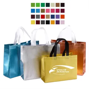 Glossy Reusable Non-Woven Tote Bagswith Handles