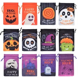 Halloween Burlap Drawstring Gift Bag