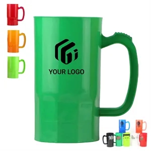 Large multi color parties gift plastic beer mugs with handle