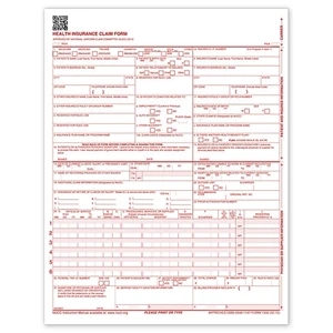 Claim Forms, Insurance, CMS-1500 Laser Sheet