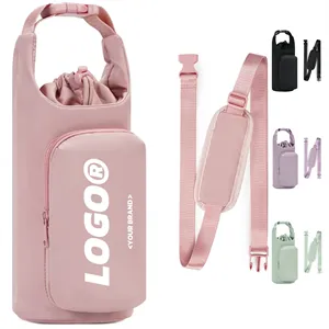 Custom Logo Portable Outdoor Water Bottle Holder Bag With Strap