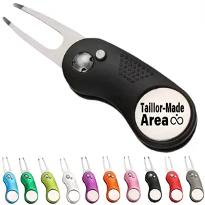 Custom Logo Custom Foldable Golf Divot Tool with Magnetic Ball Marker