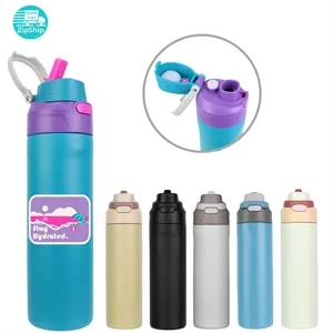 24 oz Double-Wall Stainless Steel Bottle with 2-in-1 Lid