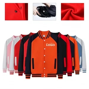 Custom Logo Fleece Baseball Jacket For Team And Work Free Shipping