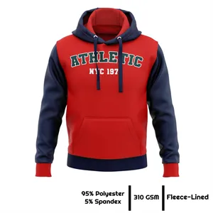 Custom Logo Unisex & Kids' Sublimation 310G Fleece-Lined Kangaroo Hoodie