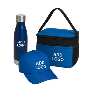 Custom Logo Branded Cooler Bag Gift Set with Bottle & Cap
