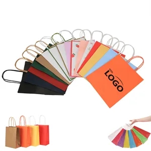 Reusable Colored Kraft Paper Tote Bag