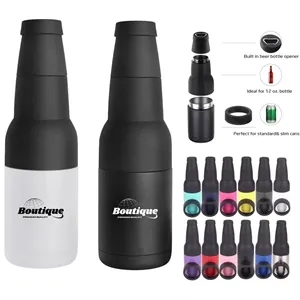 Custom Logo 3-In-1 Insulated Can Cooler With Bottle Opener