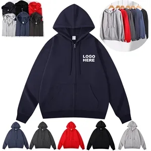 Custom Logo Custom Corporate Team Jacket Unisex Full-Zip Hoodie